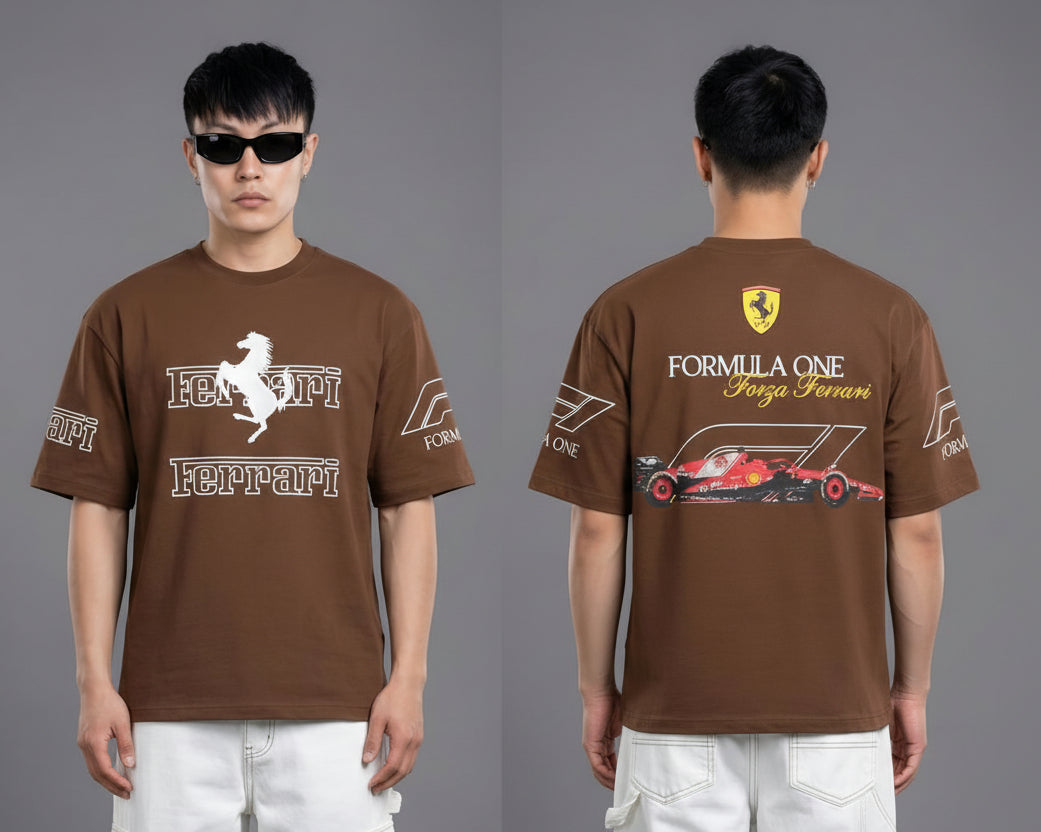 Ferrari Brown Oversized Tee