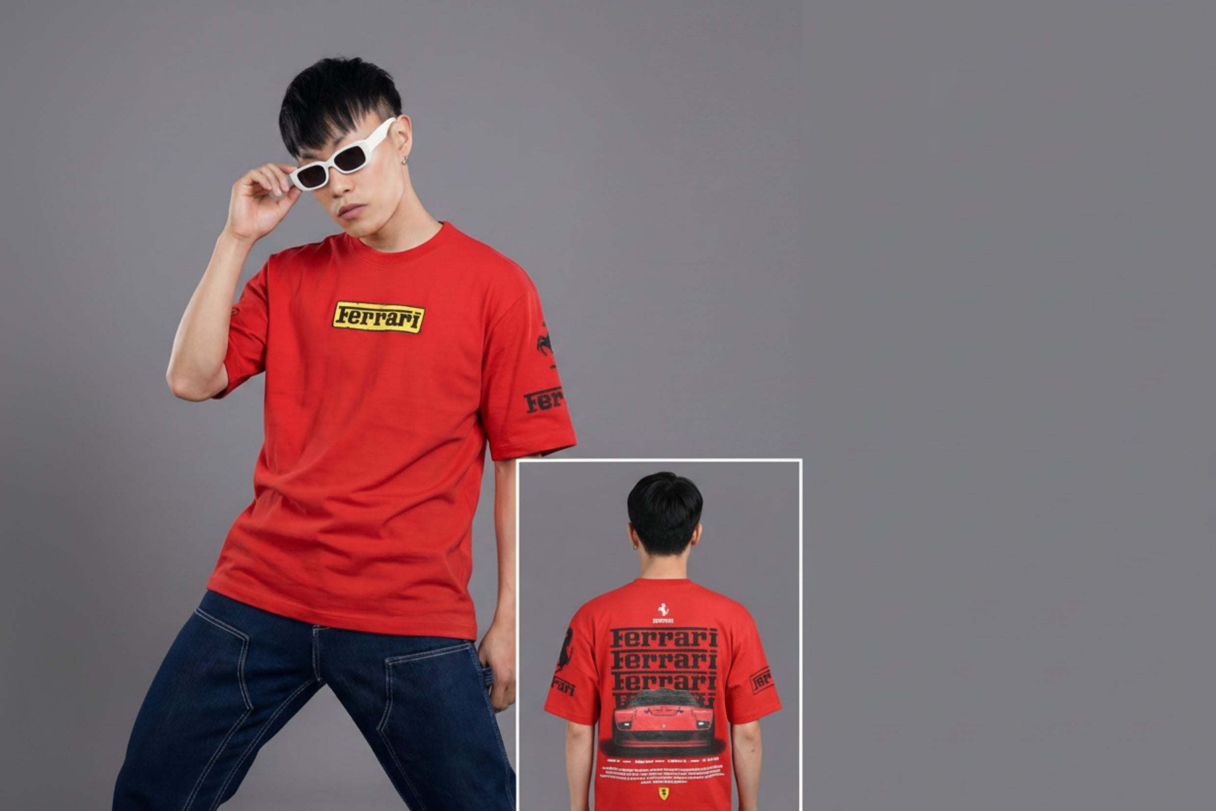 Ferrari Red Oversized Tee